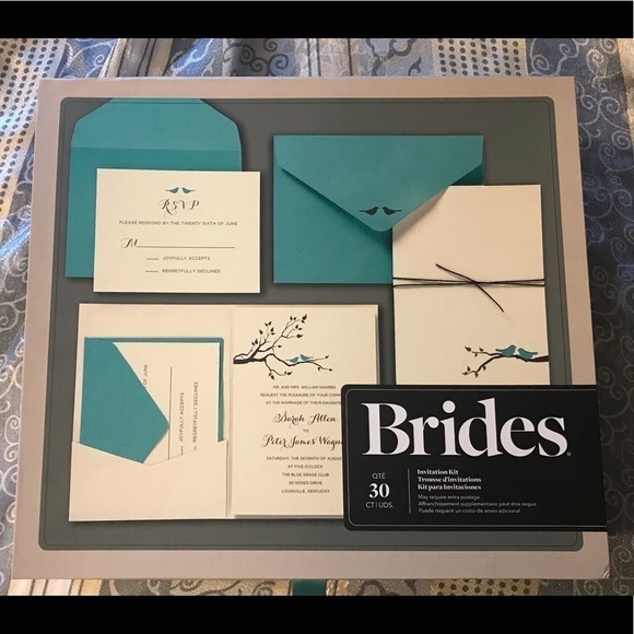 BRIDES LOVE BIRD pocket invitation print at home kit #30 DIY - Picture 2 of 5